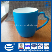 Color mate nueva taza china de hueso azul con mango único